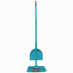 Совок для мусора КОМПЛЕКТ щетка + рукоятка / черенок 110 см, совок крепится на рукоятку, щетка 32 см, щетина 7 см, еврорезьба, YORK "Tandem", 82020