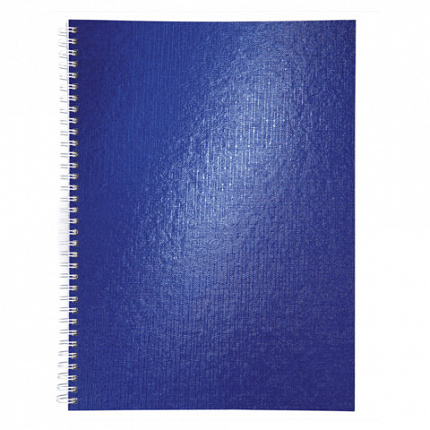 Тетрадь бумвинил А4 96 л., гребень, офсет №1, клетка, "СИНЯЯ Metallic", HATBER, 077200, 96Т4бвВ1гр