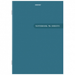 Тетрадь А4, 96 л., ОФИСМАГ скоба, клетка, обложка картон, СИНЯЯ, 405637