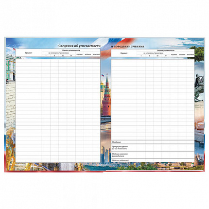 Дневник 1-11 класс 40 л., твердый, BRAUBERG, ламинация, цветная печать, "РОССИЙСКОГО ШКОЛЬНИКА-4", 106052