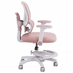 Кресло детское с подставкой для ног BRABIX KIDS "MG-220", сетка/ткань TW, розовое, 533314