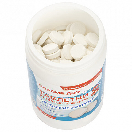 Средство дезинфицирующее с моющим эффектом, таблетки хлорные, 300 шт., 1 кг, ЛАЙМАДЕЗ, 701874