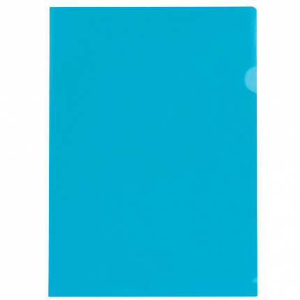 Папка-уголок BRAUBERG, синяя, 0,10 мм, 223964