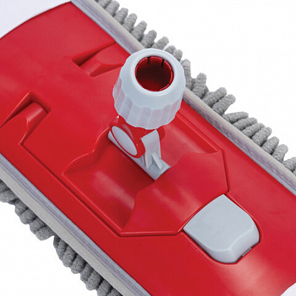 Швабра КОМПЛЕКТ черенок 75-130 см + флаундер 50 см + МОП микрофибра СИНЕЛЬ (ТИП К), PERKLIN (ПЕРКЛИН), 700983