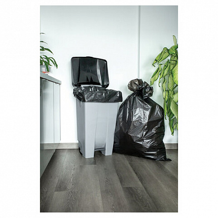 Мешки для мусора 240 л, черные, в рулоне 20 шт., ПВД, 35 мкм, 130х90 см, PACLAN "Big&Strong", 402209