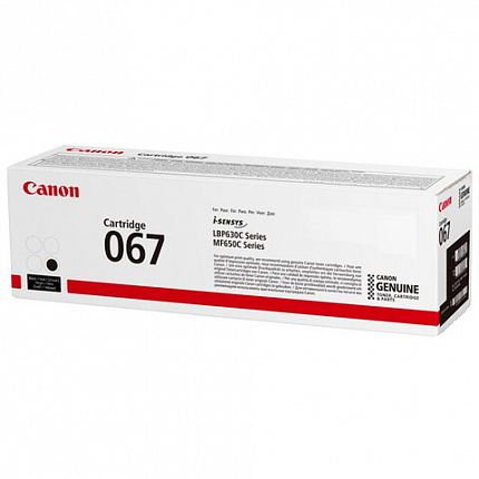 Картридж лазерный CANON (067BK) i-SENSYS LBP631Cw/MF655Cdw и другие, черный, ресурс 1350 стр., ОРИГИНАЛЬНЫЙ, 5102C002