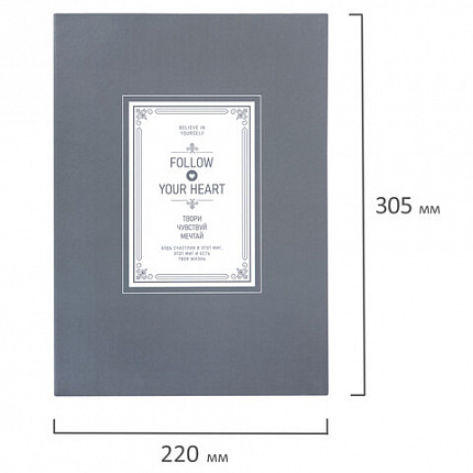 Тетрадь на кольцах БОЛЬШАЯ А4, 215х305 мм, 100 л., твердый картон, клетка, BRAUBERG, "Винтаж", 405410
