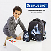 Ранец BRAUBERG PREMIUM, 2 отделения, с брелоком, "Быстрая машина", 38х29х16 см, 270600