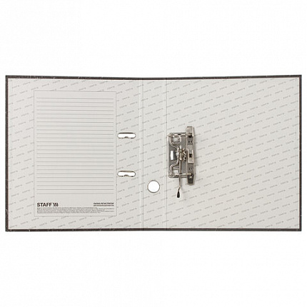 Папка-регистратор STAFF "Basic" БЮДЖЕТ с мраморным покрытием, 50 мм, без уголка, черный корешок, 227184