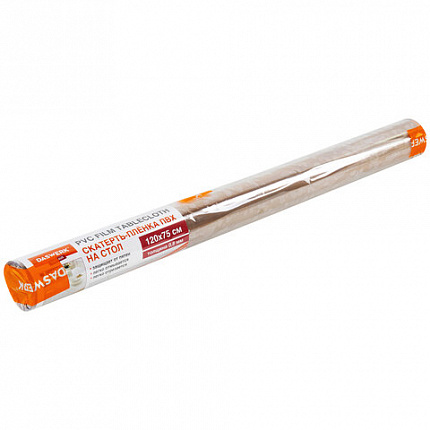 Коврик-подкладка, скатерть ПВХ прозрачная, гибкое/мягкое стекло, 120х75 см, 0,8 мм, DASWERK (ДАСВЕРК), 607879