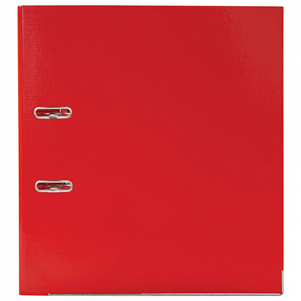 Папка-регистратор BRAUBERG "EXTRA", 75 мм, красная, двустороннее покрытие пластик, металлический уголок, 228572