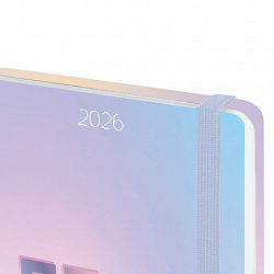 Ежедневник датированный 2026 с резинкой 145х203 мм, А5, BRAUBERG, твердый, "Нежность", 117347