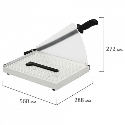Резак сабельный BRAUBERG KATANA TSM-412, А4, на 12 л., длина реза 340 мм, металлическое основание, защитный экран, 532985
