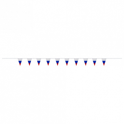 Гирлянда из флагов России, длина 5 м, 10 треугольных флажков 20х30 см, BRAUBERG/STAFF, 550186, RU27