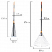 Грабли веерные 15 зубьев раздвижные, захват 20-60 см, ОБЩАЯ ДЛИНА 120-150 см, RABBITEX (РАББИТЕКС) "LONG HANDLE", 700495