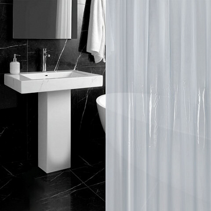 Шторка для ванной EVA, 180х200 см, кольца в комплекте, СЕРЫЕ ЛИНИИ, PRIMILA (ПРИМИЛА), 700107