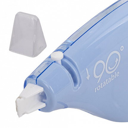 Корректирующая лента BRAUBERG PASTEL 5 мм х 12 м, вращающийся наконечник 90°, механизм перемотки, корпус голубой, блистер, 272488