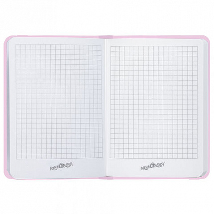 Блокнот с резинкой в клетку 96 л., МАЛЫЙ ФОРМАТ А6 (109х148 мм), твердая обложка, ЮНЛАНДИЯ, "Unicorn", 113742