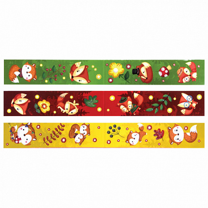 Закладки для книг с магнитом "ЛИСЯТА", набор 6 шт., блестки, 25x196 мм, ЮНЛАНДИЯ, 111639