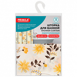 Шторка для ванной ПОЛИЭСТЕР, 180х200 см, кольца в комплекте, РАСТЕНИЯ, PRIMILA (ПРИМИЛА), 700085