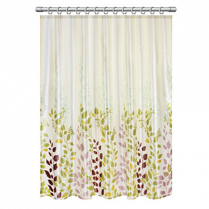 Шторка для ванной ПОЛИЭСТЕР, 180х180 см, кольца в комплекте, ФЛОРА, PRIMILA (ПРИМИЛА), 700080