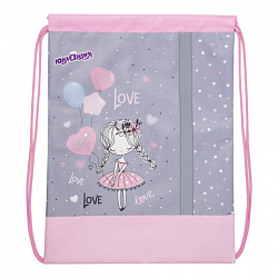 Мешок для обуви ЮНЛАНДИЯ, плотный, светоотражающая полоса, 46х36 см, "Girl and balloons", 270187