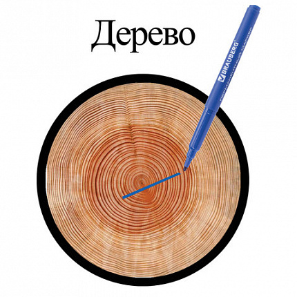 Маркер перманентный BRAUBERG "CLASSICLine", СИНИЙ, тонкий наконечник 1 мм, 150297