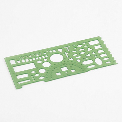 Линейка офицерская 20 см, BRAUBERG, зеленая, 65 тактических элементов, отливная шкала, 210833