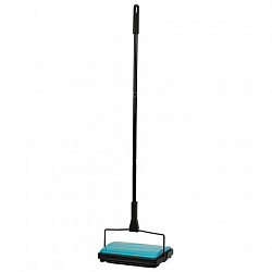 Щетка-веник-пылесос механическая, металлическая, плотная щетина на роликах, чёрно-бирюзовый, разборный, колорбокс, DASWERK, 608948