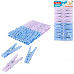 Прищепки бельевые 6,8 см, КОМПЛЕКТ 42 штуки, пластик, ассорти, PRIMILA (ПРИМИЛА) COMPACT, 700521