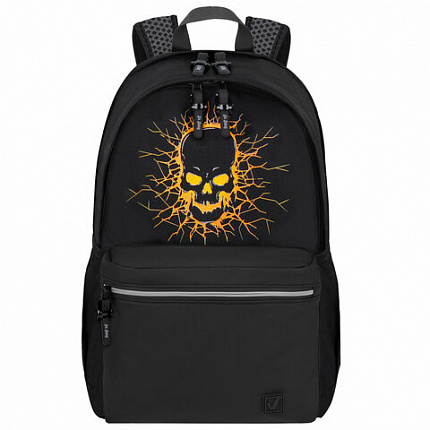 Рюкзак BRAUBERG FASHION CITY универсальный, 2 отделения, "Skull", черный, 46х31х15 см, 272572