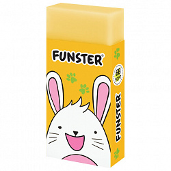 Ластик FUNSTER (ФАНСТЕР) "ANIMALS", 50х24х10 мм, прямоугольный, картонный держатель, экологичный ПВХ, ассорти, 272730