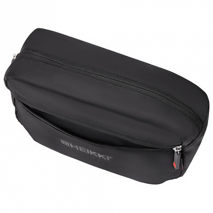 Сумка на пояс HEIKKI RIO (ХЕЙКИ) регулируемый ремень, черная, 28х16х9 см, 273886