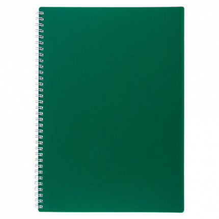 Тетрадь обложка пластик, А4, 80 л., гребень, клетка, HATBER, "VELVET" Зеленая, 081563, 80Т4В1гр_01607