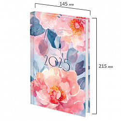 Ежедневник датированный 2025 145х215 мм, А5, STAFF, ламинированная обложка, "Flowers", 116032