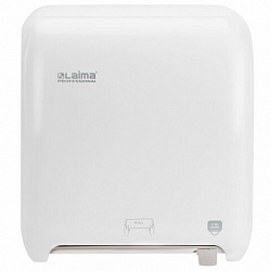 Диспенсер для полотенец в рулонах LAIMA PROFESSIONAL ORIGINAL (Система H1), механический, с автоотрезом листа, ABS-пластик, 605764