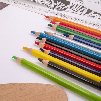 Карандаши цветные акварельные BRAUBERG PREMIUM AQUARELLE, 12 цветов, грифель мягкий 4 мм, 181671