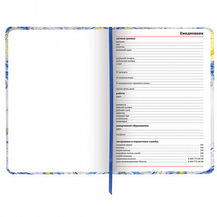 Ежедневник учителя специализированный А5 (215х145 мм) BRAUBERG, 144 л., кожзам, "Звездная ночь", 112709