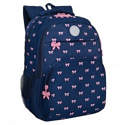 Рюкзак GRIZZLY школьный, анатомическая спинка, 2 отделения, для девочек, "PINK BOWS", 39х30х20 см, RG-568-2/3