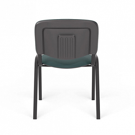 Стул для персонала и посетителей "ИЗО", черный каркас, ткань черно-зеленая, В-21/С-33