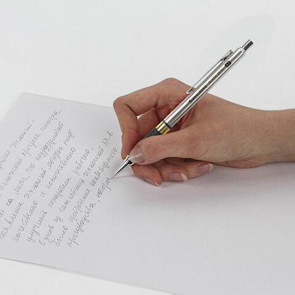 Карандаш механический 0,7 мм, BRAUBERG "Black Jack", металлический корпус, ластик, резиновый грип, 180467