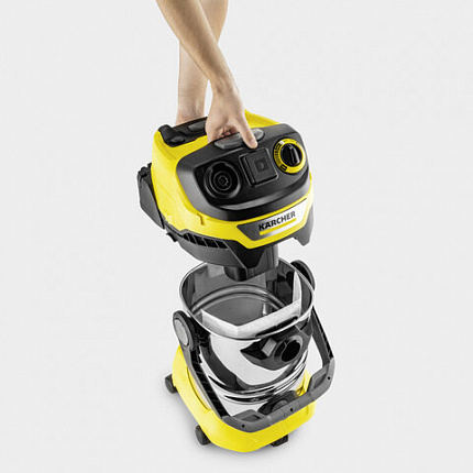 Пылесос хозяйственный KARCHER WD 6 PS, мусоросборник 30л, мощность 1300Вт, желтый, 1., 1.628-360.0