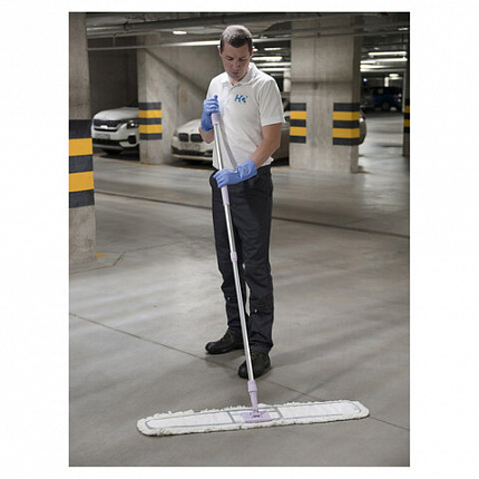 Перчатки латексные КЩС, сверхпрочные, плотные, хлопковое напыление, размер 8,5-9, L (большой), синие, HQ Profiline, 74735