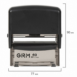Штамп самонаборный 6-строчный, оттиск 59х23 мм, синий без рамки, GRM 40, КАССА В КОМПЛЕКТЕ, 116000045