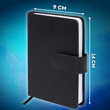 Скетчбук, белая бумага 140 г/м2 90х140 мм, 80 л., КОЖЗАМ, застежка, BRAUBERG ART CLASSIC, черный, 116459