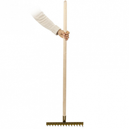 Грабли классические витые, 14 зубьев, ширина 40 см, деревянный черенок 120 см, КМ000876