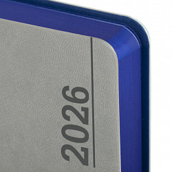 Ежедневник датированный 2026 А5 138x213 мм, BRAUBERG "Metropolis Mix", под кожу, гибкий, серый, 117443