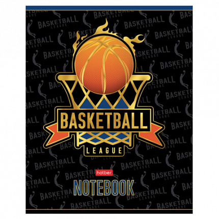 Тетрадь А5 48 л,. HATBER скоба, клетка, матовая ламинация, 3D-фольга, "Для мальчиков" (микс), 087357, 48Т5лофВ1