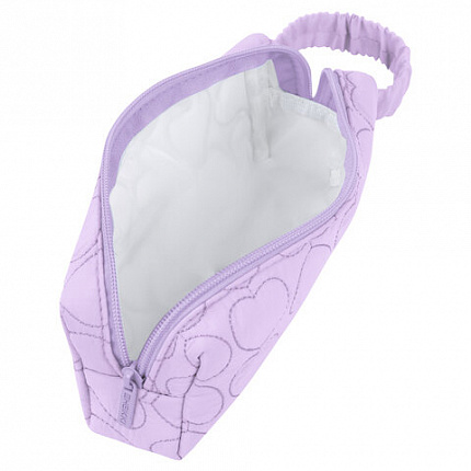 Пенал-косметичка HEIKKI (ХЕЙКИ) с ручкой, 1 отделение, стеганый полиэстер, 21х8х5 см, фиолетовый, 273606