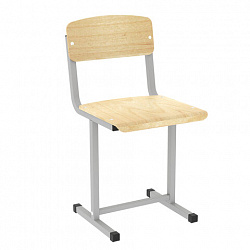 Стул ученический, нерегулируемый ПИФАГОР SC-1, 380х380х790 мм, рост 6 (170-190 см), серый каркас, фанера, 533348